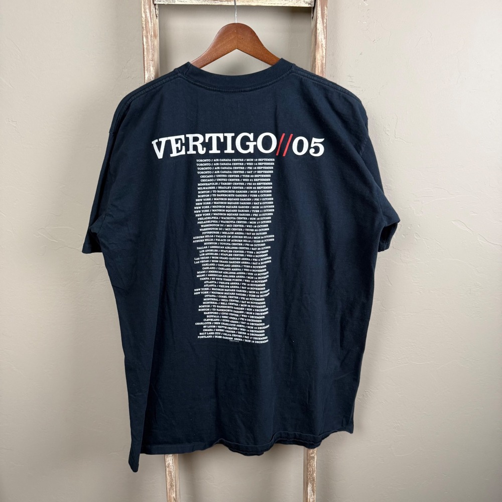 Vntg‎ 05 Vertigo Black Band Music Tour T Shirt size 2XL - Picture 3 of 5